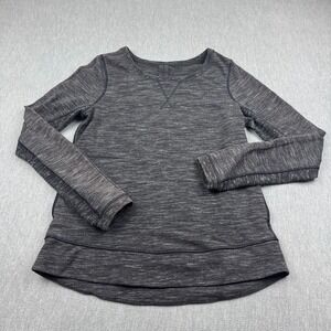 Lululemon Shirt Womens 8 Gray Heathered Exhalation Pullover II French Terry Yoga